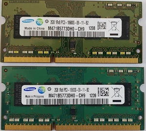 Samsung M471B5773DH0-CH9 2GB Ram 1Rx8 PC3-10600S-09-11-B2 2 Modules 4GB Total - Picture 1 of 2
