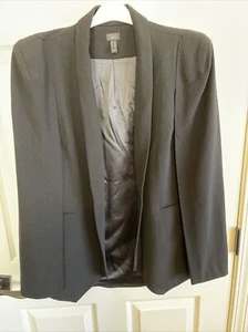 GILI Cape Blazer Black Size 14 With Collar And Front Pockets - Picture 1 of 7