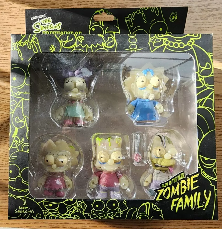 Kidrobot x The Simpsons Glow in the Dark Zombie Family Treehouse of Horror 3" - Image 1 of 2