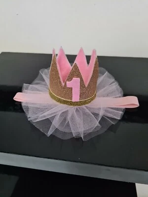 Baby Girl 1st_3th Birthday party crown hat headband - Image 1 of 2
