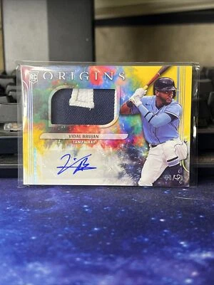 2022 Panini Chronicles Origins Vidal Brujan RC Auto Patch /10 - Image 1 of 2