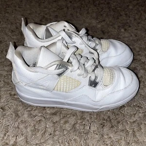Nike Air Jordan 4 IV Retro Pure Money White 308499-100 Shoes Sneakers size 2Y - Picture 1 of 6
