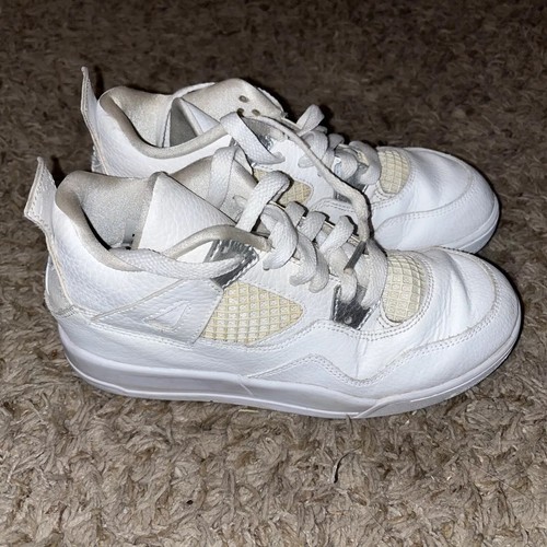 Scarpe da ginnastica Nike Air Jordan 4 IV retrò so puri bianche 308499 100 taglia 2Y