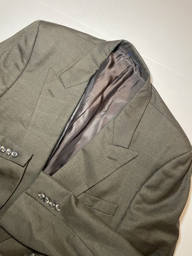 Blazer Burberry vintage cappotto sportivo lana pied de poule beige taglia 44L LEGGI