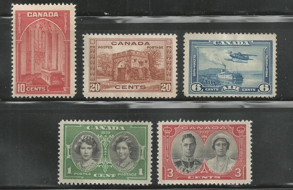 Canada - 1938 - Lot of 5 stamps - Unitrade no 241-248 and C6 - MH - Image 1 of 1