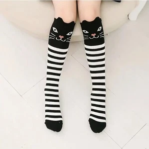Girl's Bowknot Solid Cute Animal Pattern Knee High Socks, Breathable Comfy Long - Picture 1 of 2