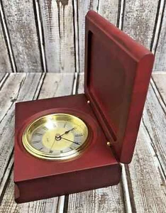 Reloj de escritorio plegable de palisandro con placa de apreciación lateral dedicada a instalar - Imagen 1 de 14