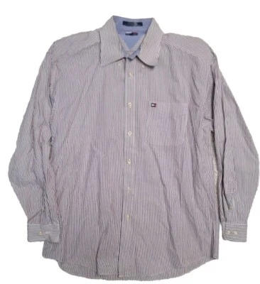 Camisa de vestir vintage Tommy Hilfiger para hombre a rayas grandes Foto 1 de 4