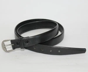 Herren Schwarz Vollnarben Rindsleder Handschuh Leder Elegant Gürtel GR 34-36 Hergestellt in Italien - Bild 1 von 8