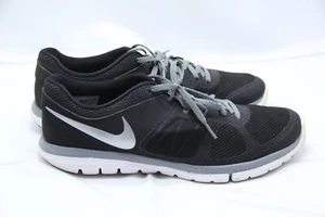 Nike Flex Run 2014 Running Shoes Mens Sz 11.5 Black White Mesh Training Atheltic - Picture 1 of 7