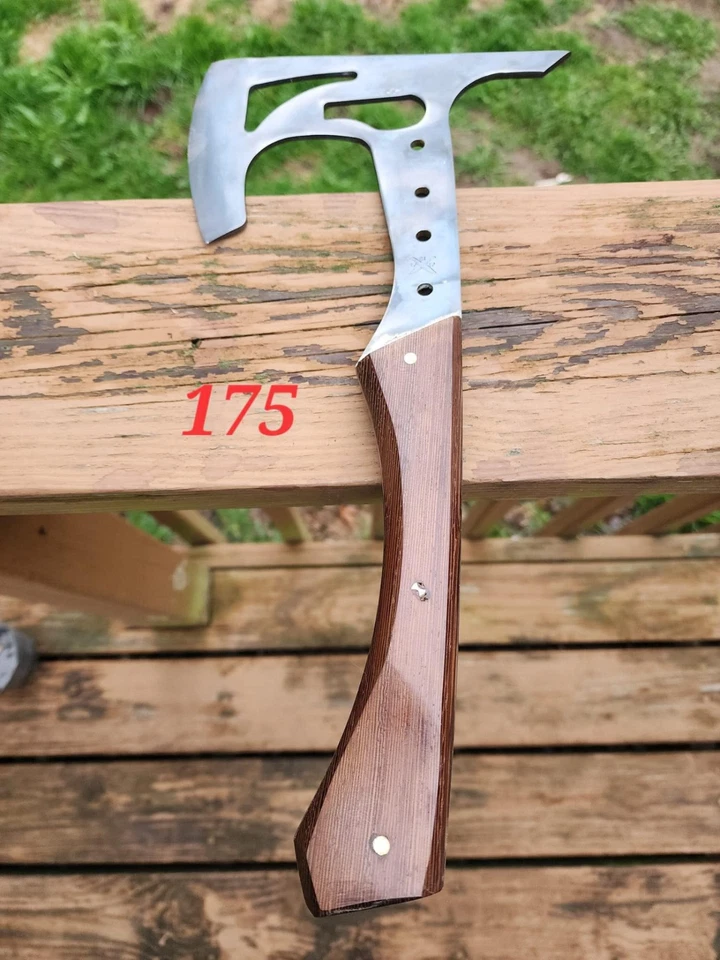 17 ДЮЙМОВ МИНИ ТОПОР ЗАКАЗ РУЧНОЙ РАБОТЫ ОХОТНИЧИЙ НОЖ D2 СТАЛИ - Изображение 1 из 1