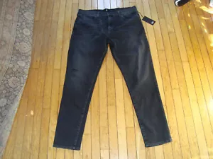 HUDSON JEANS DESGASTADOS HOMBRE CENIZA SLIM CORTE RECTO TALLA 40 X 34 ¡NUEVO CON ETIQUETAS! - Imagen 1 de 19