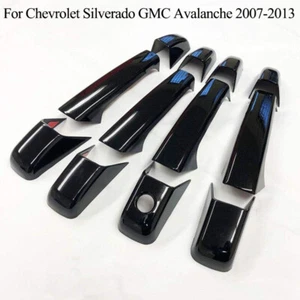 Gloss Black For Chevrolet Silverado Sierra 2007-13 Side Door Handle Covers Trim - Picture 1 of 7