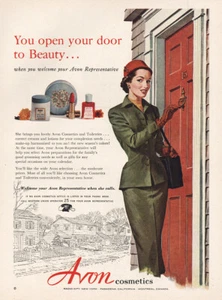 1953 Avon: You Open Your Door to Beauty Vintage Print Ad - Picture 1 of 1