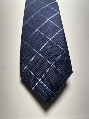 Corbata de cuello ajustada Alfani para hombre ALFATECH Robinson rejilla azul marino precio de venta sugerido por el fabricante $55 nueva con etiquetas Foto 1 de 3