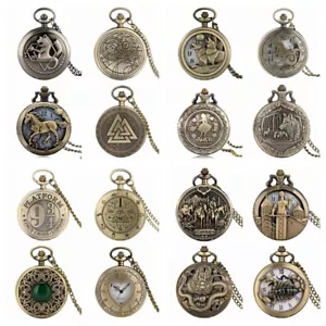 Reloj Bolsillo Analógico Cuarzo Steampunk con Collar Cadena para Mujer Hombre Mejor Regalo - Imagen 1 de 116