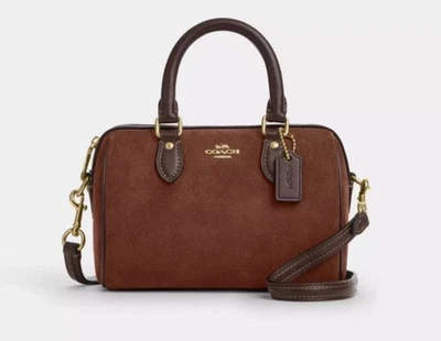 Coach Suede Mini Rowan Crossbody Bag CCF29 Vintage Brown NWT - Image 1 of 4