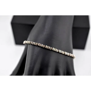 925 Sterling Silver Engraved Floret Link Bracelet - Picture 1 of 3