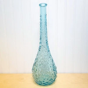 Genie Bottle Light Clear Ice Blue No Stopper Rare Empoli MCM Hobnail - Picture 1 of 13