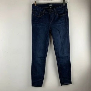 Pantalones de mezclilla ajustados elásticos lavados oscuros Paige talla 26 para mujer - Imagen 1 de 6