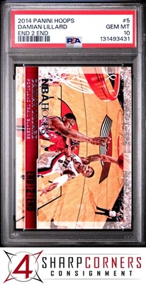2014 PANINI HOOPS END 2 END #5 DAMIAN LILLARD POP 1 PSA 10 - Image 1 of 2