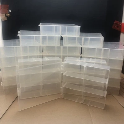Прозрачный пластиковый лоток для хранения деталей органайзер 21 карат 6 отсеков 6,5 дюйма x 6 дюймов - Изображение 1 из 4