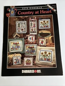 Vintage Dimensions Leaflet #252 Country at Heart Cross Stitch Chart Pattern 1995 - Picture 1 of 2