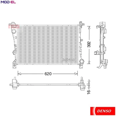 RADIATOR ENGINE COOLING DRM09046 FOR FIAT 312A2/199B6.000 0.9L 2cyl 500L 4cyl - Image 1 of 4