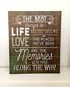 Rustic Wood Wall Art 24x18 The Best Things in Life Decor Farmhouse Sign - Picture 1 of 5