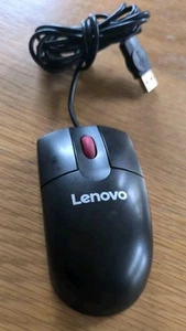 Lenovo Mouse Laser 3 Button USB PS2 Red Optical Wheel 06P4069 Black - Photo 1/4