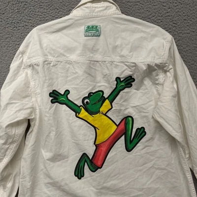 Ranas mayores Y2K para hombre L blancas manga larga abotonadas Carlo's N Charlies Beach Foto 1 de 4