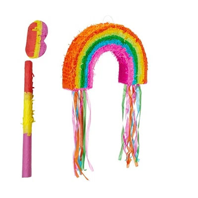 Pinata Birthday Pinata Partypinata Punch Pinata Rainbow Wand and Mask - Image 1 of 4
