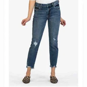 Jeans Kut From The Kloth Reese alla caviglia gamba dritta orlo grezzo donna 6 - Foto 1 di 12