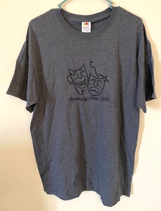 BROADWAY, NEW YORK T-Shirt grau Grafik Unisex Erwachsene Fruit of the Loom Größe L - Bild 1 von 3