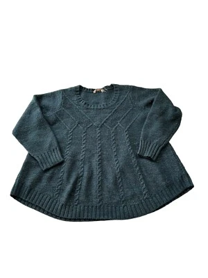 Suéter Soft Surroundings 2X Suéter Mezcla Lana Verde Grueso Cable Metálico Foto 1 de 4