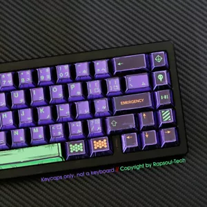 EVA-01 Mecha-01 EVANGELION PBT Keycaps 78keys set for 61 68 Mechanical Keyboards - Picture 1 of 14