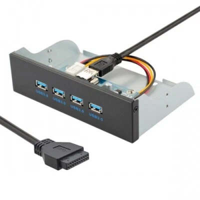 USB 3.0 4 Port Hub zu Motherboard 20 Pin Front Panel Adapter Kabel in Schwarz - Bild 1 von 4