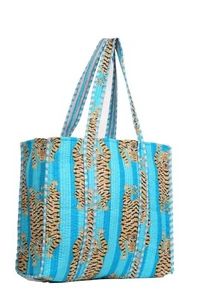 Bolsos de Mano Indios Acolchados Hechos a Mano Bloque de Algodón Bolso de Compras de Hombro Grande para Mujer - Imagen 1 de 5