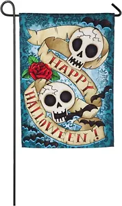 Happy Halloween 14S4500 Evergreen SUEDE Garden Flag 12.5” x 18” - Picture 1 of 1
