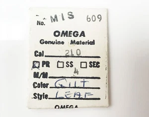 OMEGA GENUINE GOLD TONE CAL 210 4MM LEAF STYLE MIS 609 HOUR & MINUTE HANDS - Picture 1 of 3