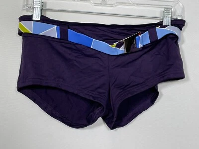 Mossimo Belted Board Swimwear Shorts Purple Blue Belt Women's SMALL NWT - Image 1 of 4