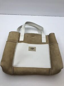 UGG Australia mini Grab Tote Bag Small Light Tan/beige Suede Leather Handle