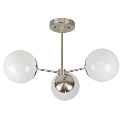 3 Light Globe Mid Century Brass Sputnik chandelier light Fixture Cover