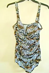 Traje de baño para damas talla de una pieza 20W patinador estampado animal nuevo con etiquetas - Imagen 1 de 2