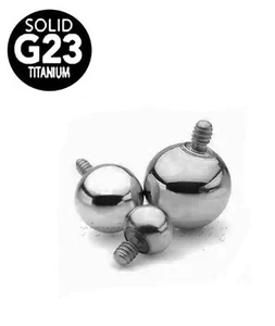 2pcs 16g 14g G23 Titanium Internally Threaded Ball Replacement Body Jewelry Part - Picture 1 of 2