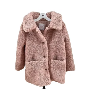 Elodie Kids Girls Teddy Coat, Pink, 4R - Picture 1 of 2