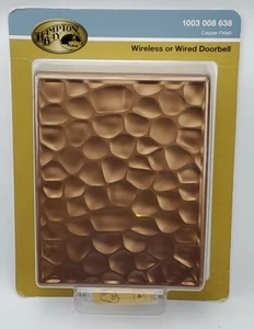 Hampton Bay Wireless Wired Doorbell Hammered Copper Design Door Bell - Picture 1 of 7