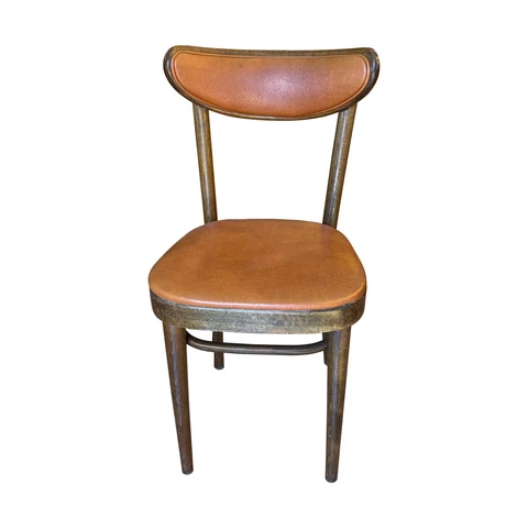 Vintage Faux Orange Leather Bentwood Bistro Chair Cover