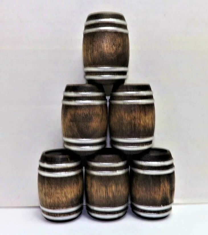 G Scale Whiskey Barrels 1 24 Real Wood Diorama Set of 6