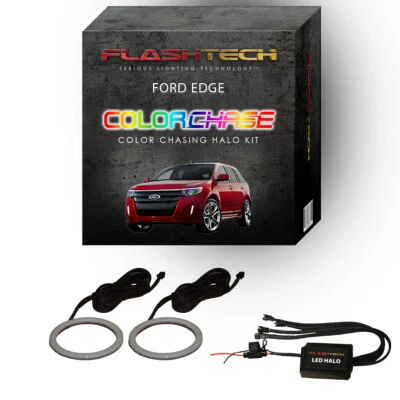 Комплект кольцевых динамических светодиодных гало Dream Color Chasing для фар Ford Edge 2011-2014 годов выпуска - Изображение 1 из 4